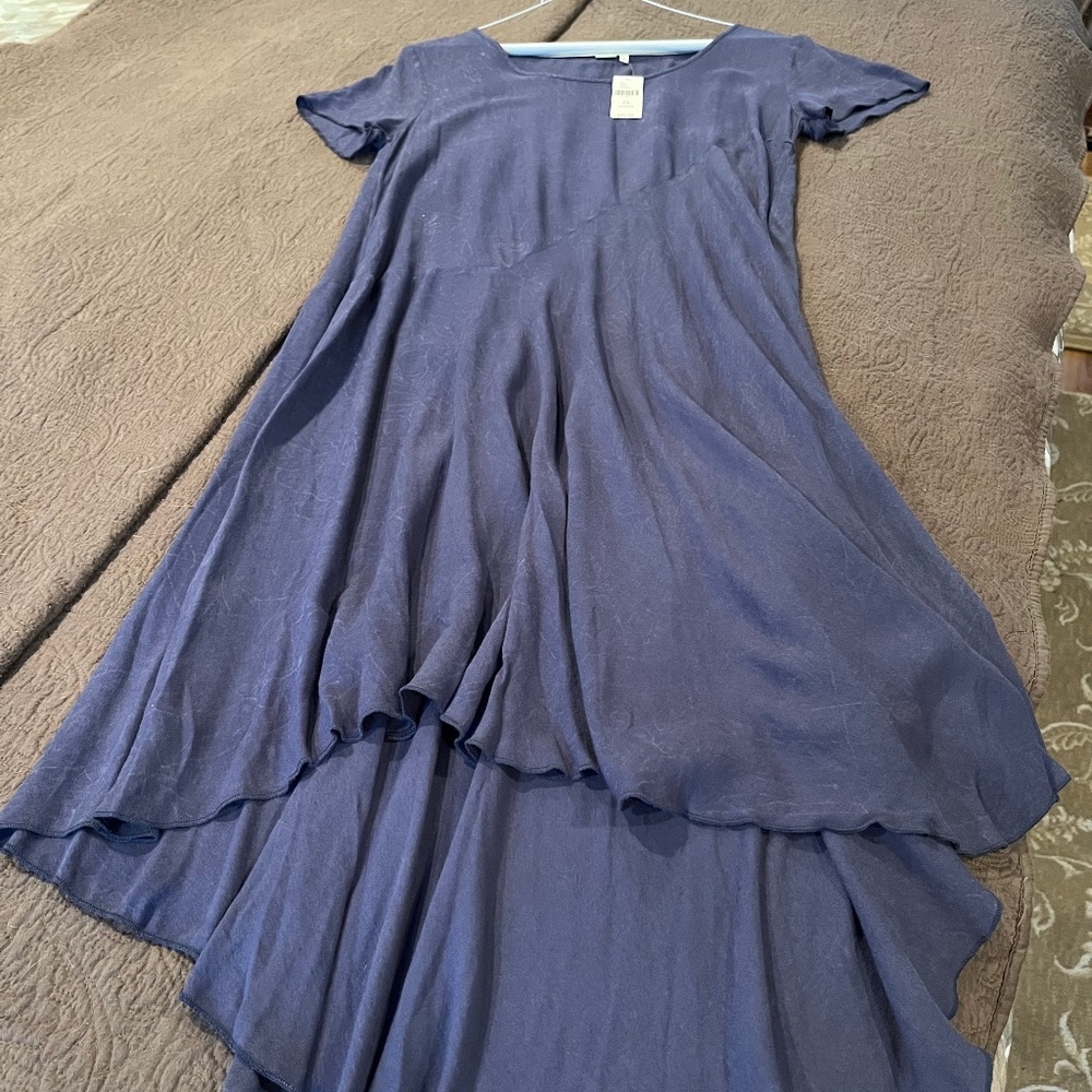 Anthropologie Navy Blue Midi Dress